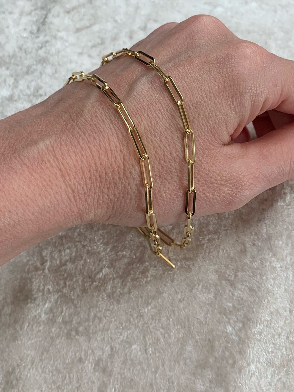NWOT! 18K gold Layered/Gold Bonded 3.8mm Paperclip Chain 22 inch Necklace - Picture 3 of 15